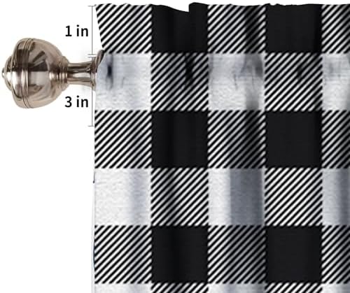 JESTRONRY Buffalo Plaid Valance Curtain 54x18in