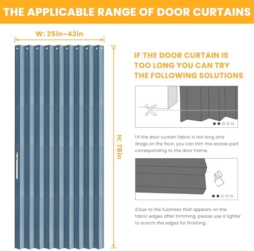 AJAZZ 100 Blackout Accordion Door Curtain 1 Panel