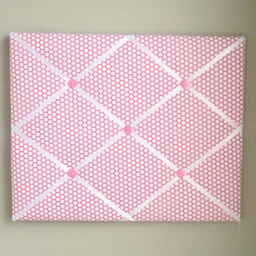 16 x 20 French Memory Board Bow Board Pink White Polka Dot