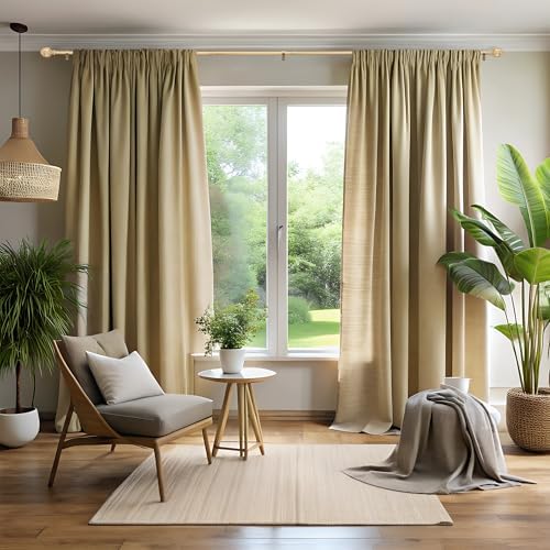 Adjustable Curtain Rods 48-84 Inches 1 Inch Diameter Gold Finials