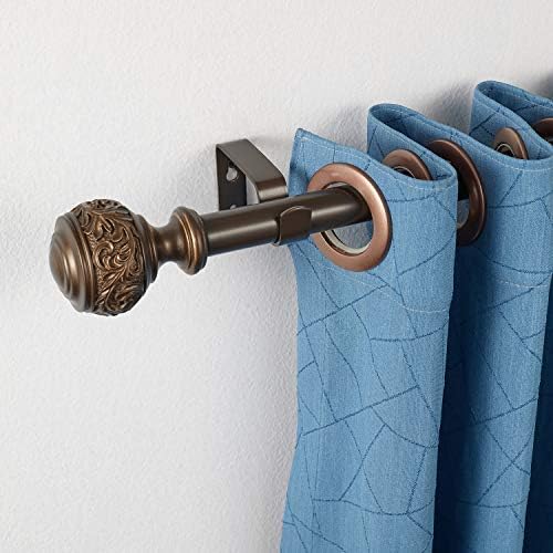 Modern Floral Carved Curtain Rod 1 Inch Diameter
