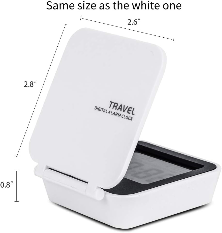 Portable Travel Alarm Clock with LCD Night Light and Temperature Display