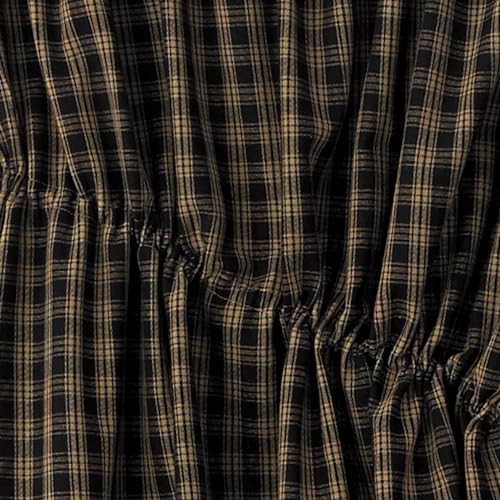 Park Designs Black Sturbridge Patch Lined Gathered Swag 72x63 1