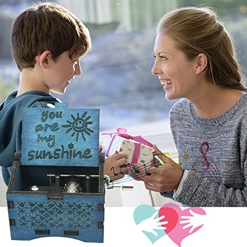 You Are My Sunshine Wooden Music Box with Hand Crank