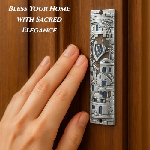 Talisman4u Silver Enamel Mezuzah Case 4 Inch