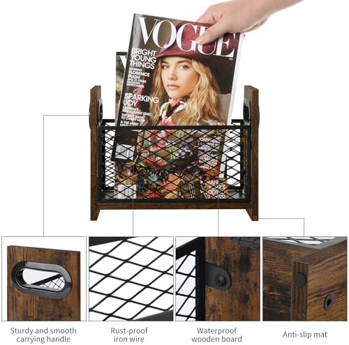 Yinmit Magazine Holder Small Desktop Magazine Rack