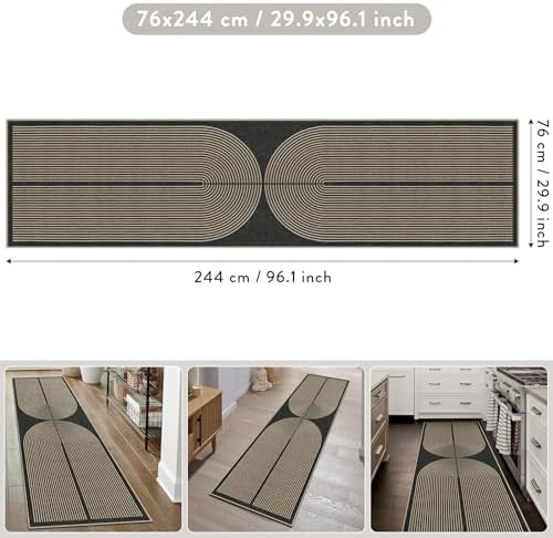 Lahome Modern Rainbow Kitchen Runner Rug 2x8