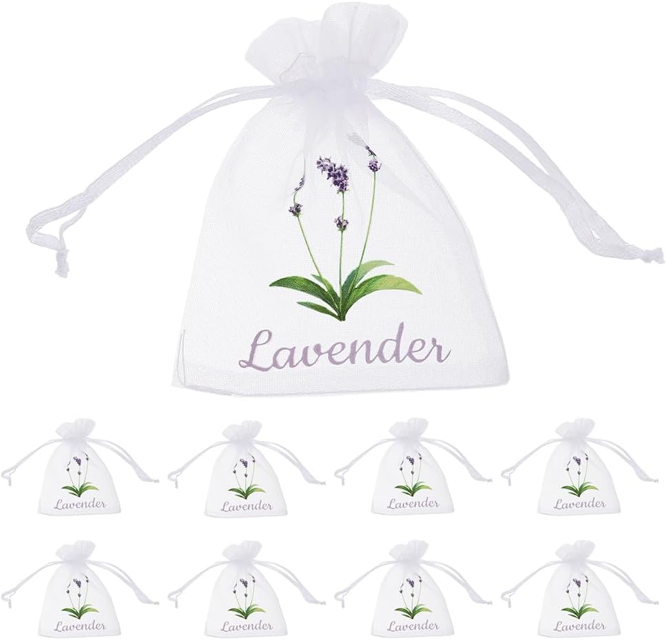 LUOZZY 50 Pcs Drawstring Mesh Sachet Bags White