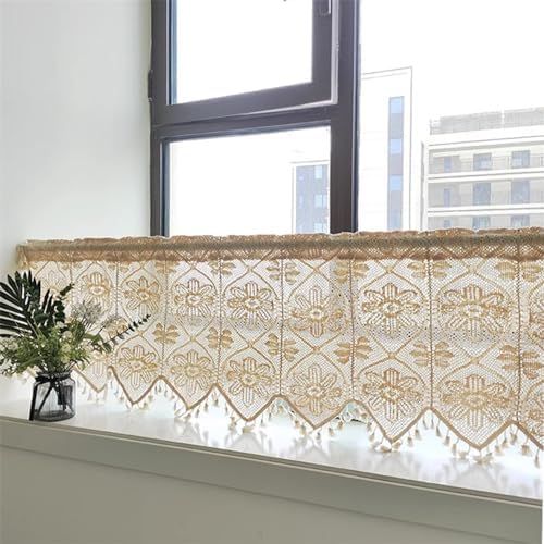 Retro Crochet Curtain Valance for Kitchen Window