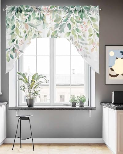 Green Botanical Swag Valance 56x36 for Windows