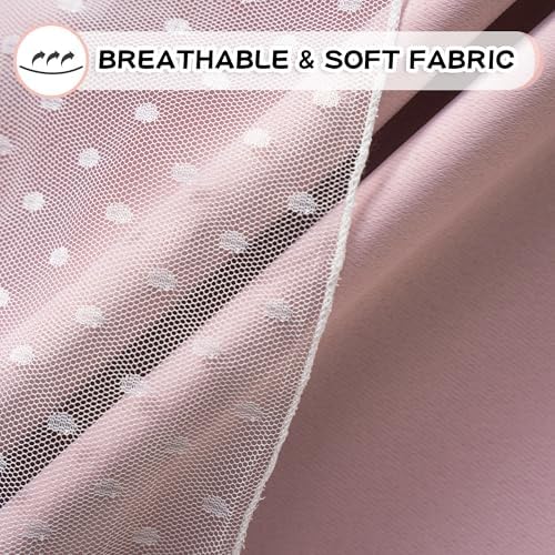 MYSKY HOME Pink Curtains with Tiebacks for Kids Bedroom