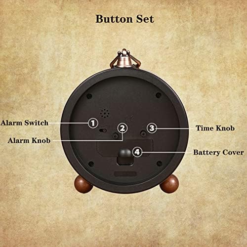 Justup Golden Table Clock with Silent Quartz Movement