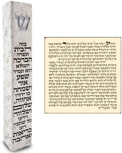 Talisman4u Modern Marble Mezuzah Case with Scroll