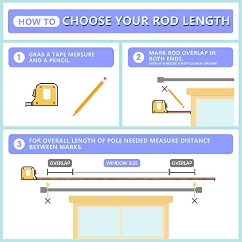 Byondeth Adjustable Curtain Rod 16-28 Inches 1 Inch Diameter Aluminum Finials