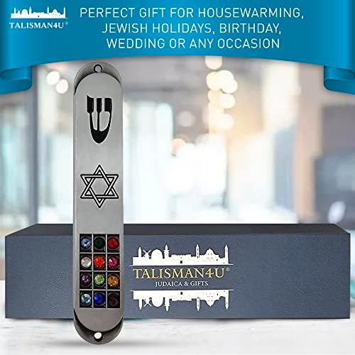 TALISMAN4U Pewter Mezuzah with Scroll for Door