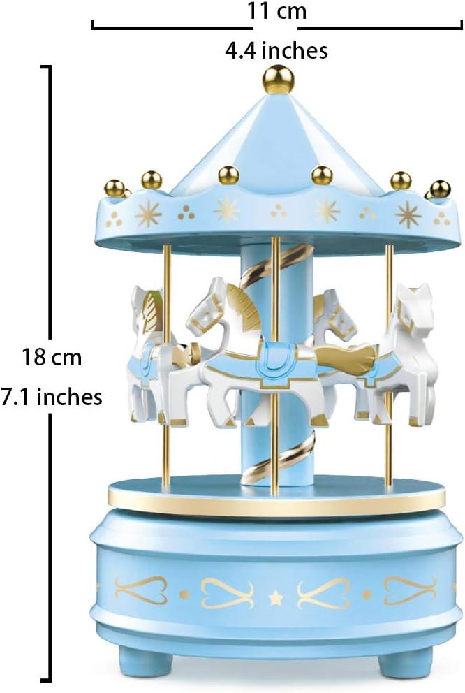 WEofferwhatYOUwant Carousel Music Box Blue