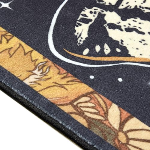 Ouyattle Luna Moth Area Rug 5x7 Black Floral Design