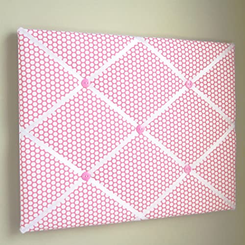 16 x 20 French Memory Board Bow Board Pink White Polka Dot
