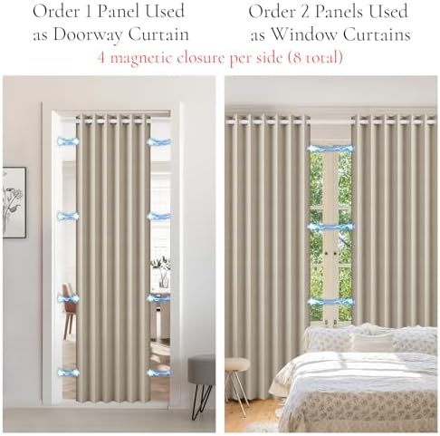 100 Blackout Magnetic Folding Door Curtain Panel