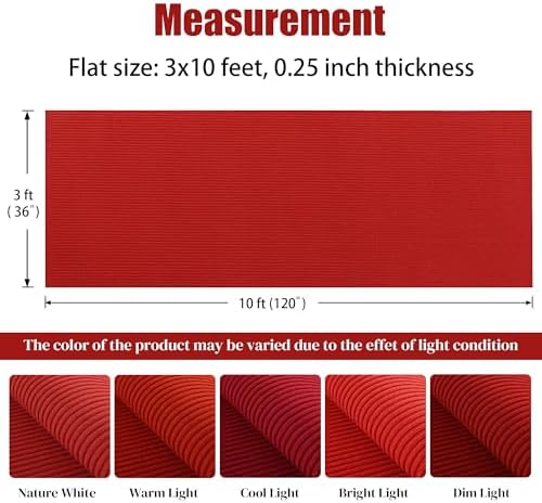 HOMBYS Extra Thick Red Carpet Runner 3x10ft