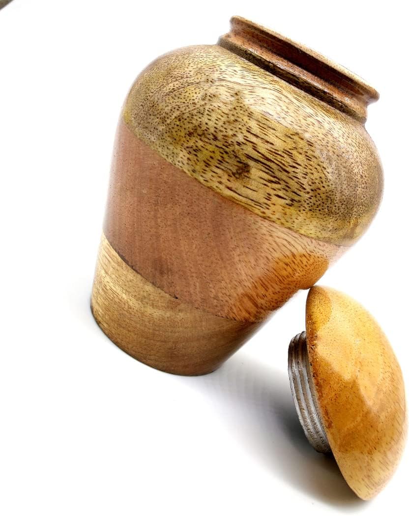 Wooden Cremation Urn with Tree of Life Heart Engraving