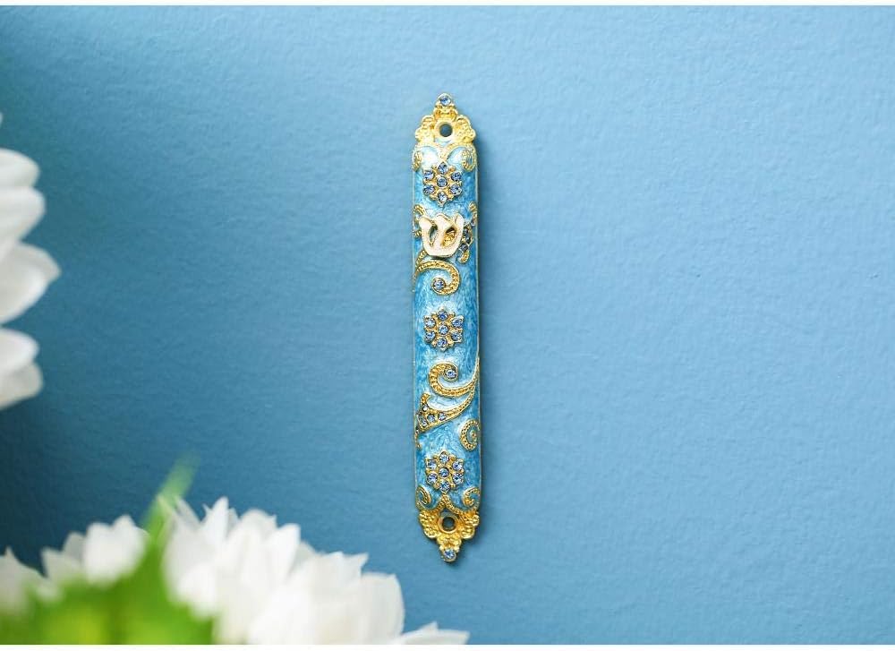 Matashi 45 Inch Hand Painted Mezuzah with Gold and Crystals