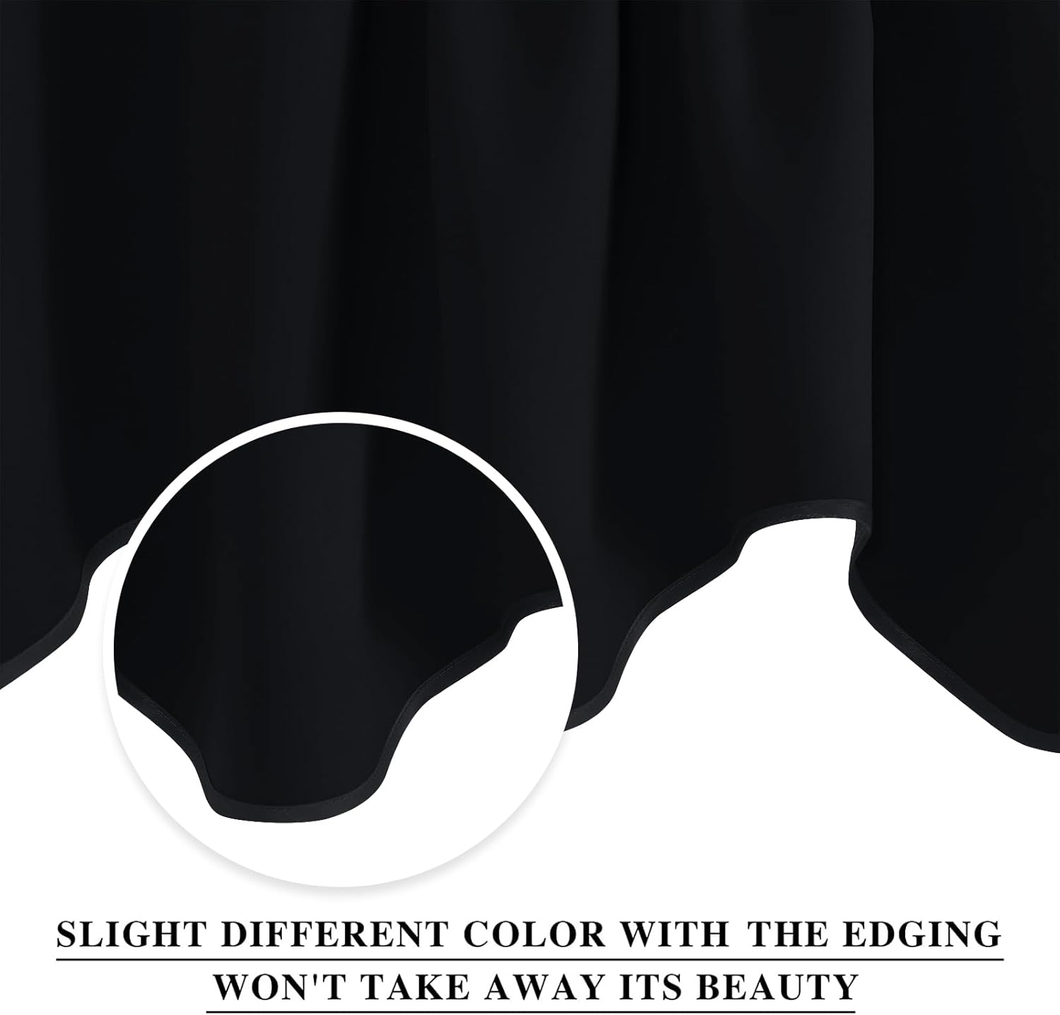 NICETOWN 4 Panels Blackout Curtain Valances 52x18 Black Rod Pocket