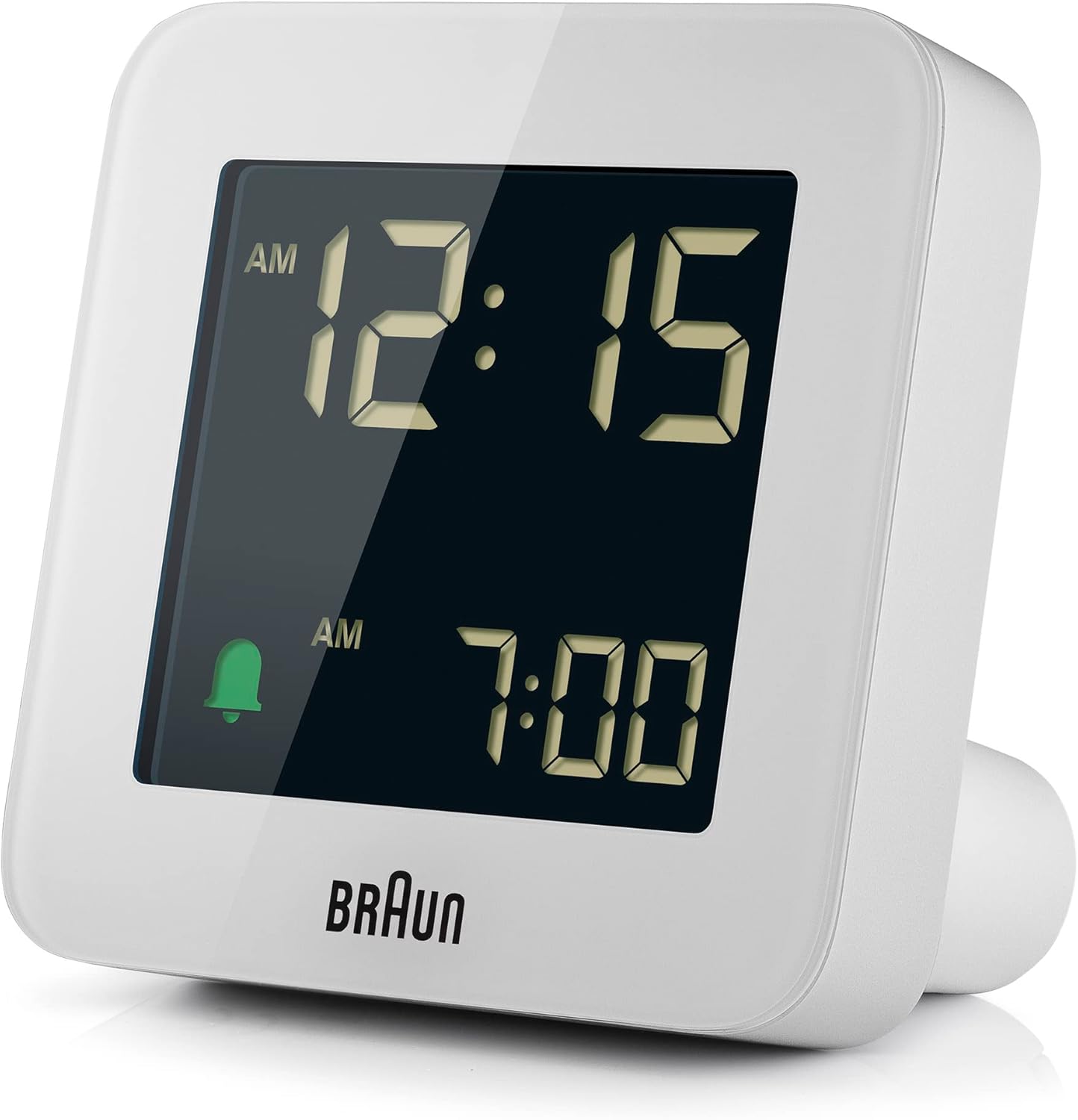 Braun Digital Alarm Clock with Snooze and Crescendo Beep in White