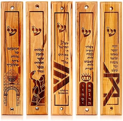 HalleluYAH Olive Wood Mezuzah from Bethlehem