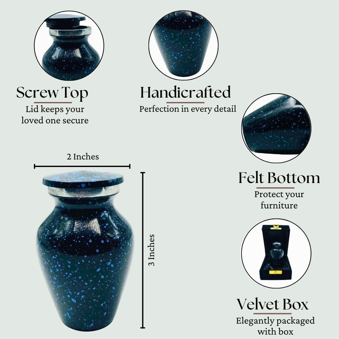 Blue Marble Cremation Urn for Adult Keepsake