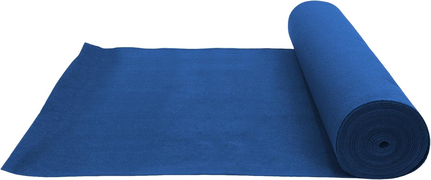 CNCEST Blue Carpet Runner for Party 33ft Non-Slip Runway Rug