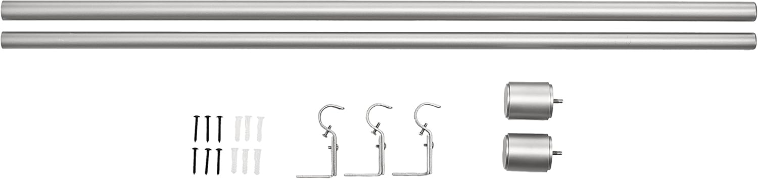 Amazon Basics 1-Inch Curtain Rod with Cap Finials