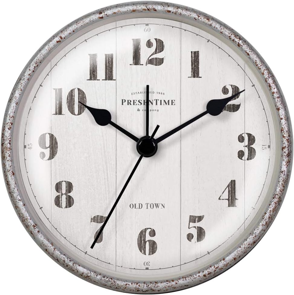 Presentime Co 4 Inch Farmhouse Alarm Mantel Clock
