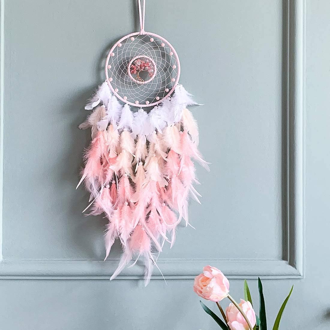 Pink Dream Catcher Tree of Life Wall Decor