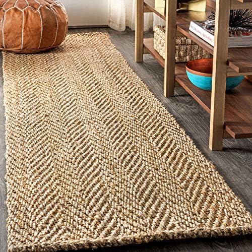 JONATHAN Y NFR101A-28 Jute Hand Woven Herringbone Indoor Runner Rug