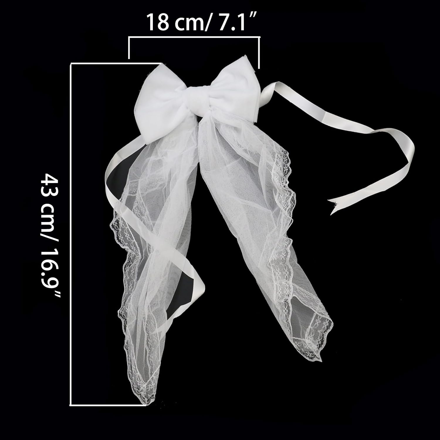 2 Pcs White Lace Bow Curtain Tiebacks Holdbacks