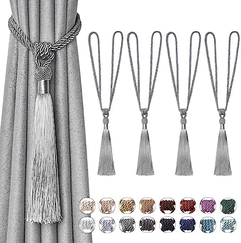 NICEEC 4 Pack Long Tassel Curtain Holdbacks