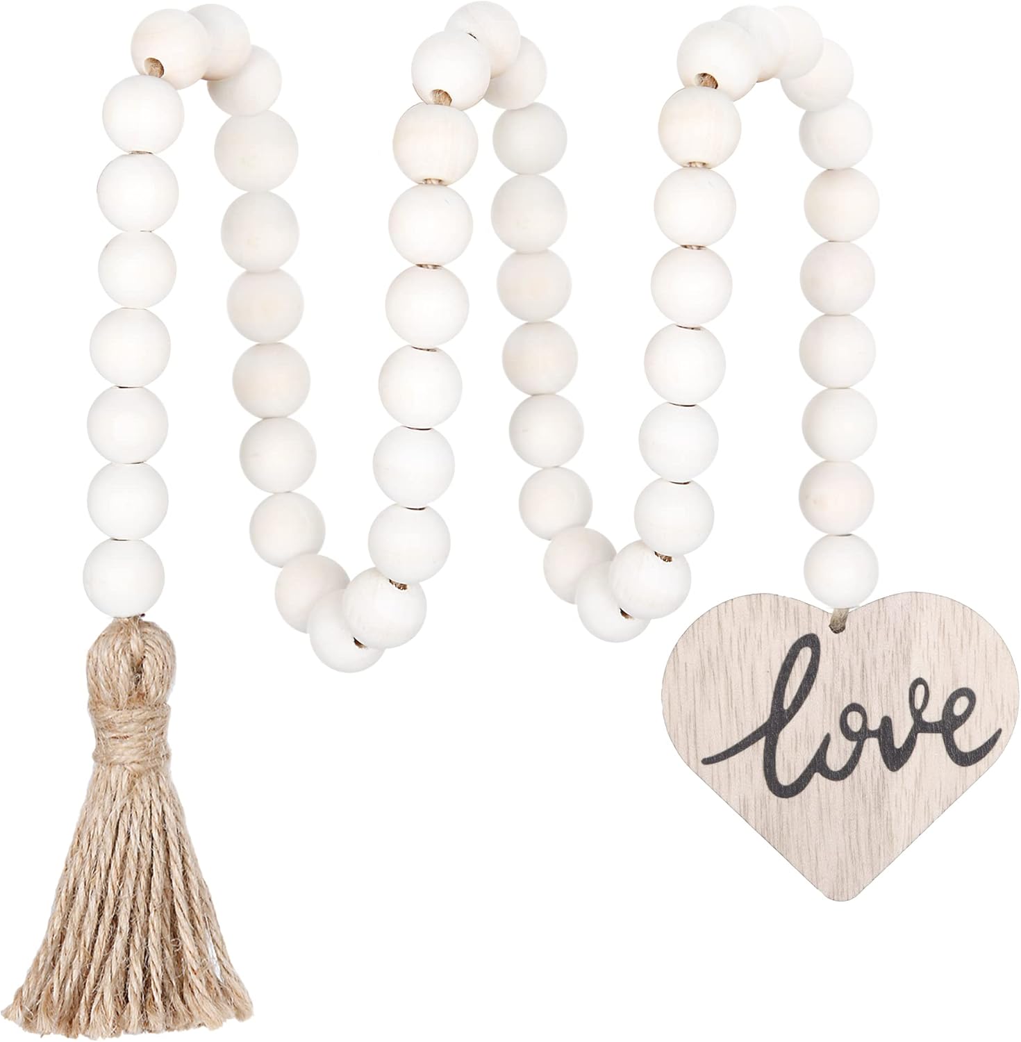 Meplait Love Wooden Bead Garland with Tassel