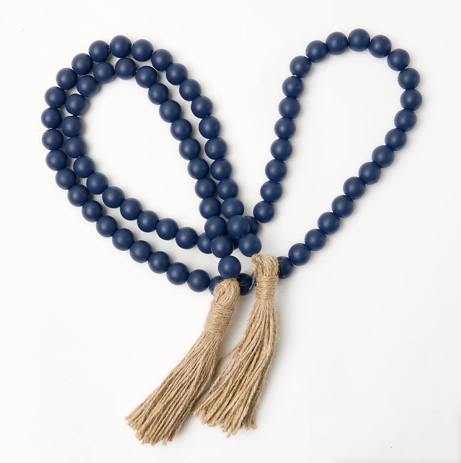 OMISHE 59 Inch Wood Bead Garland with Tassels