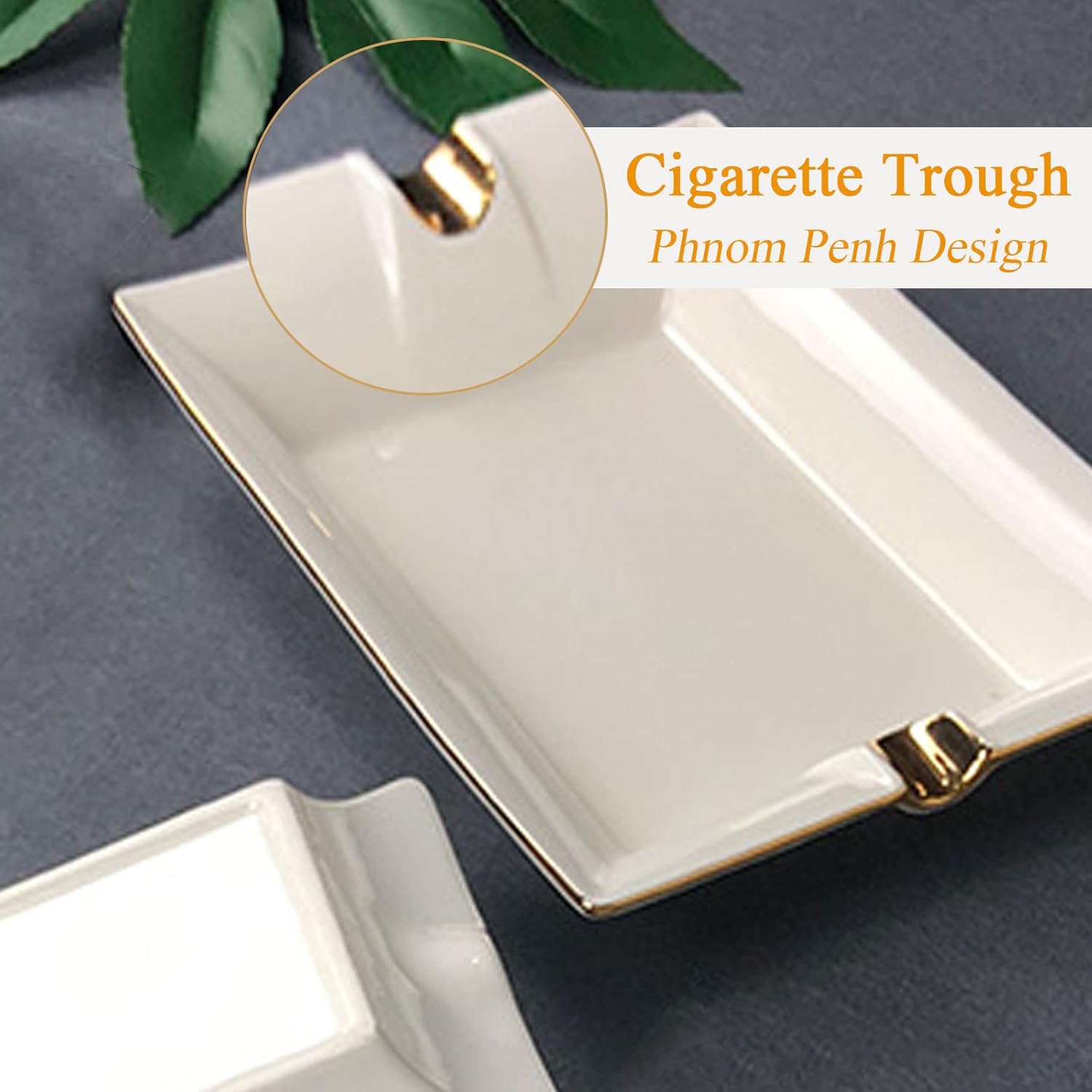 VOVCAMLS Ceramic Ashtray Square White Large
