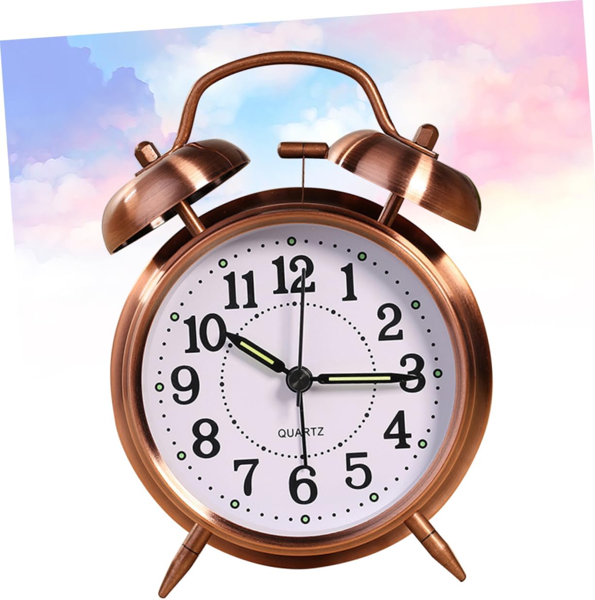 Classic Double Bells Alarm Clock with Copper Finish