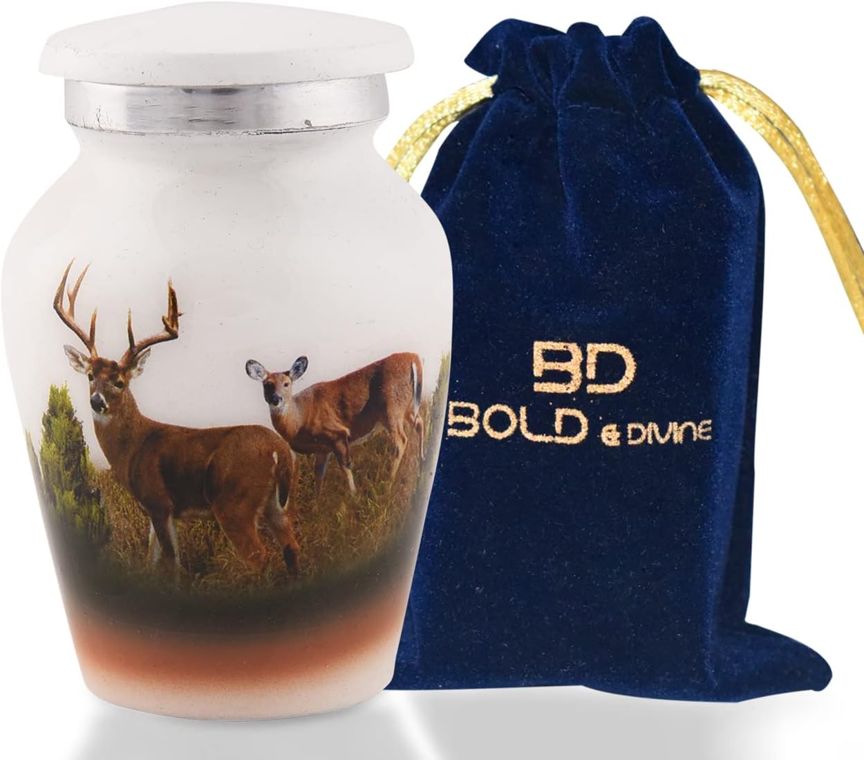 Bold Divine Mini Urn Set of 4 Deers for Human Ashes