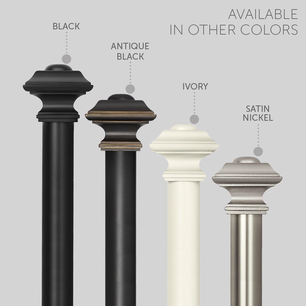 Ivilon Window Curtain Rod 1 18 in Antique Black