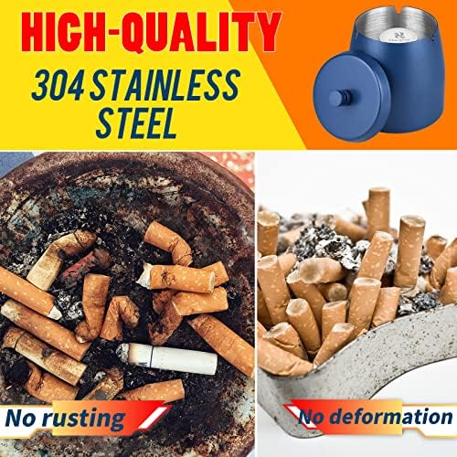 HARTAR Smokeless Ashtray with Lid - Large Metal
