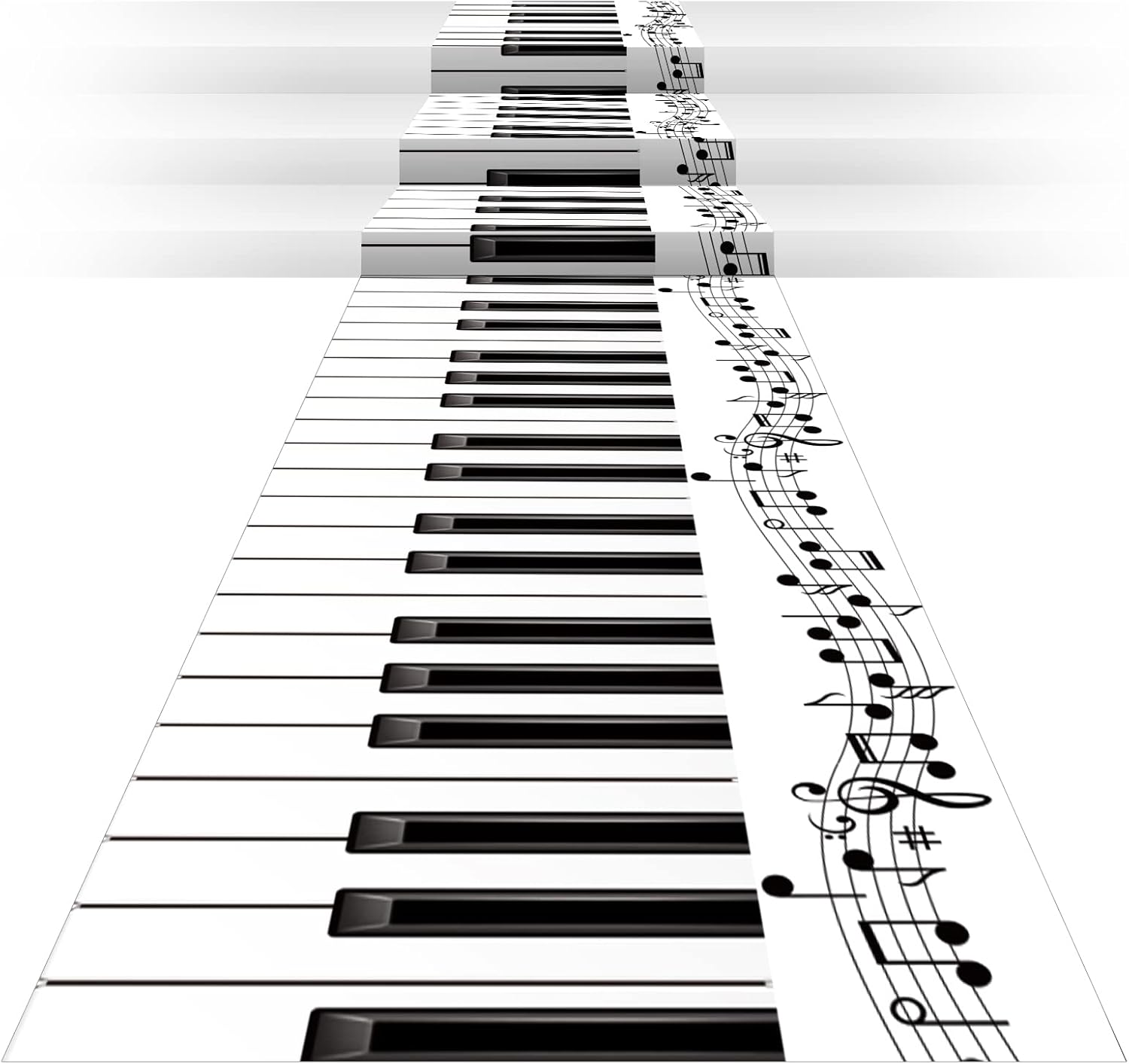 Haull Piano Keyboard Aisle Runner Rug 10x2ft