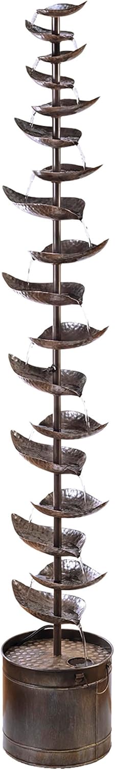 Alpine Corporation 70 Inch Tall Silver Tiered Water Fountain