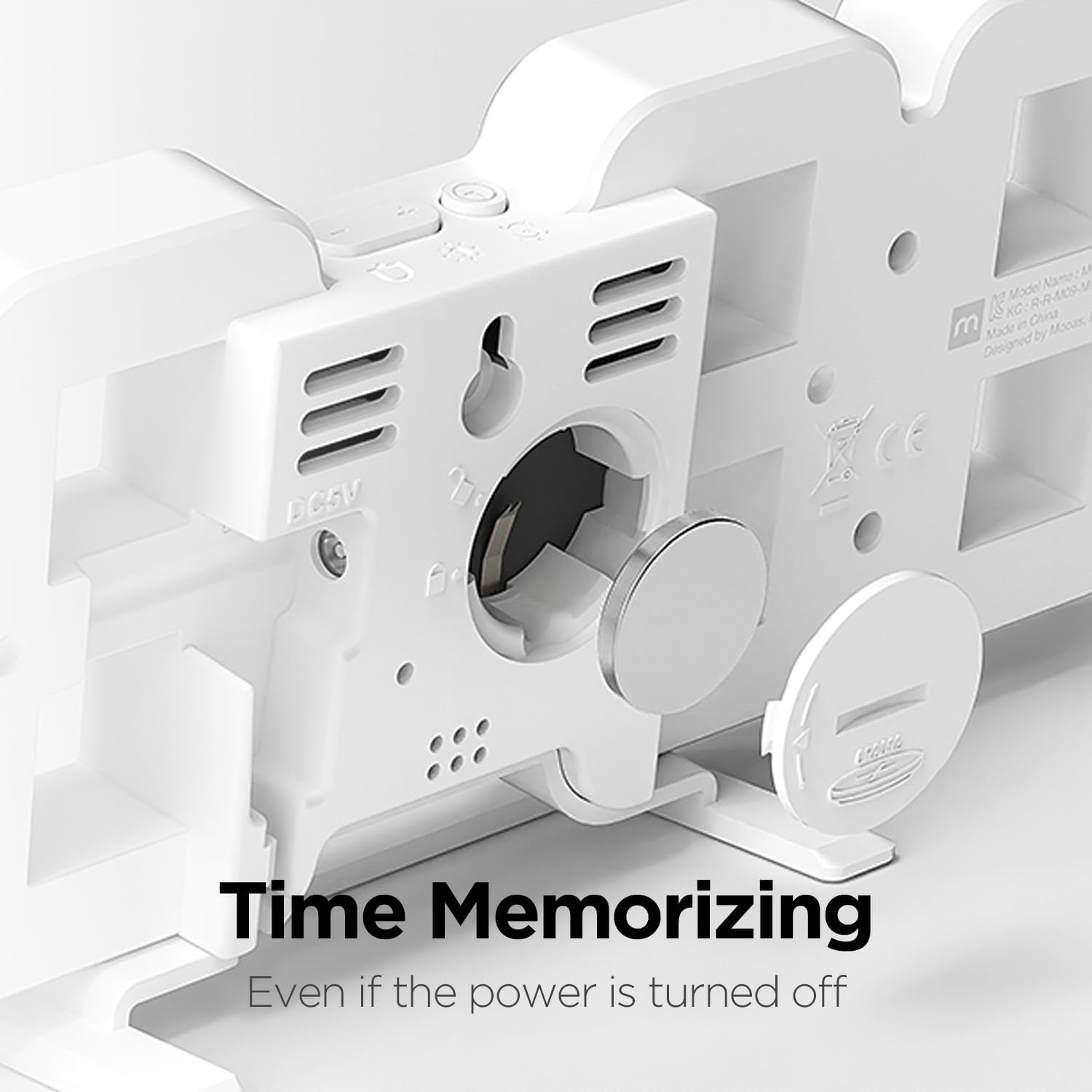 Mooas 3D Pure Mini White Gold LED Clock