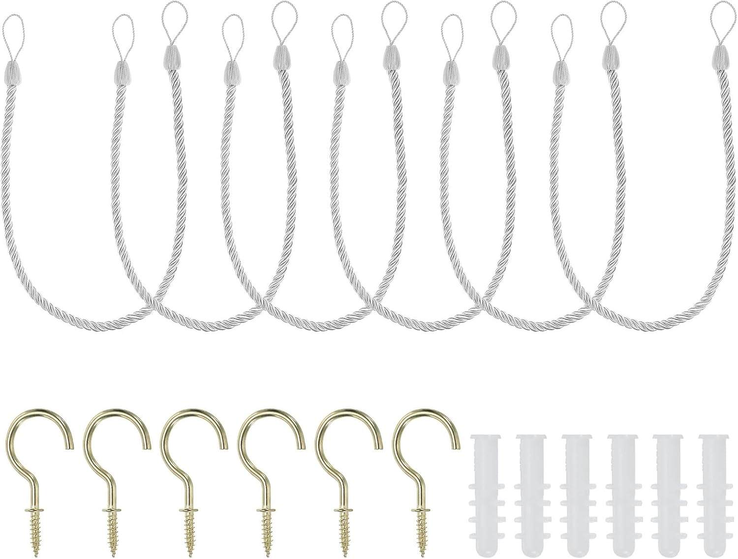 PATIKIL 6 Pack White Curtain Tiebacks Ropes