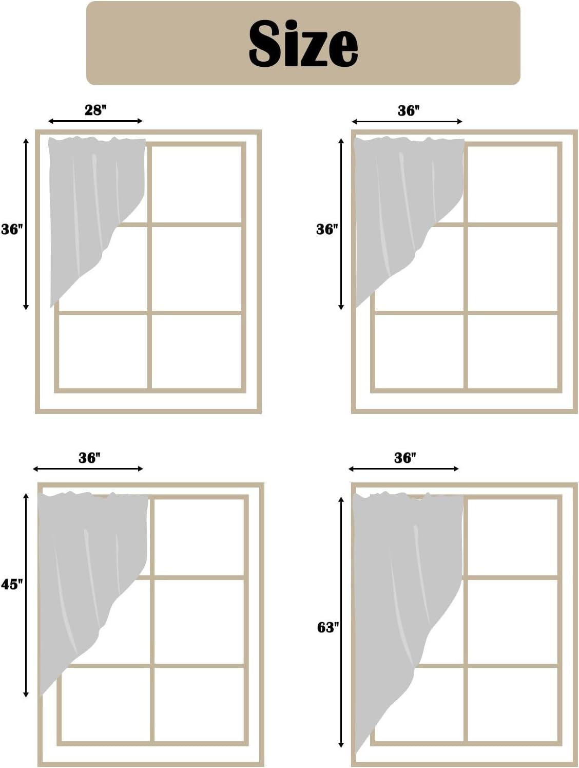 Swag Curtain Valance for Windows 28x36in Pack of 2