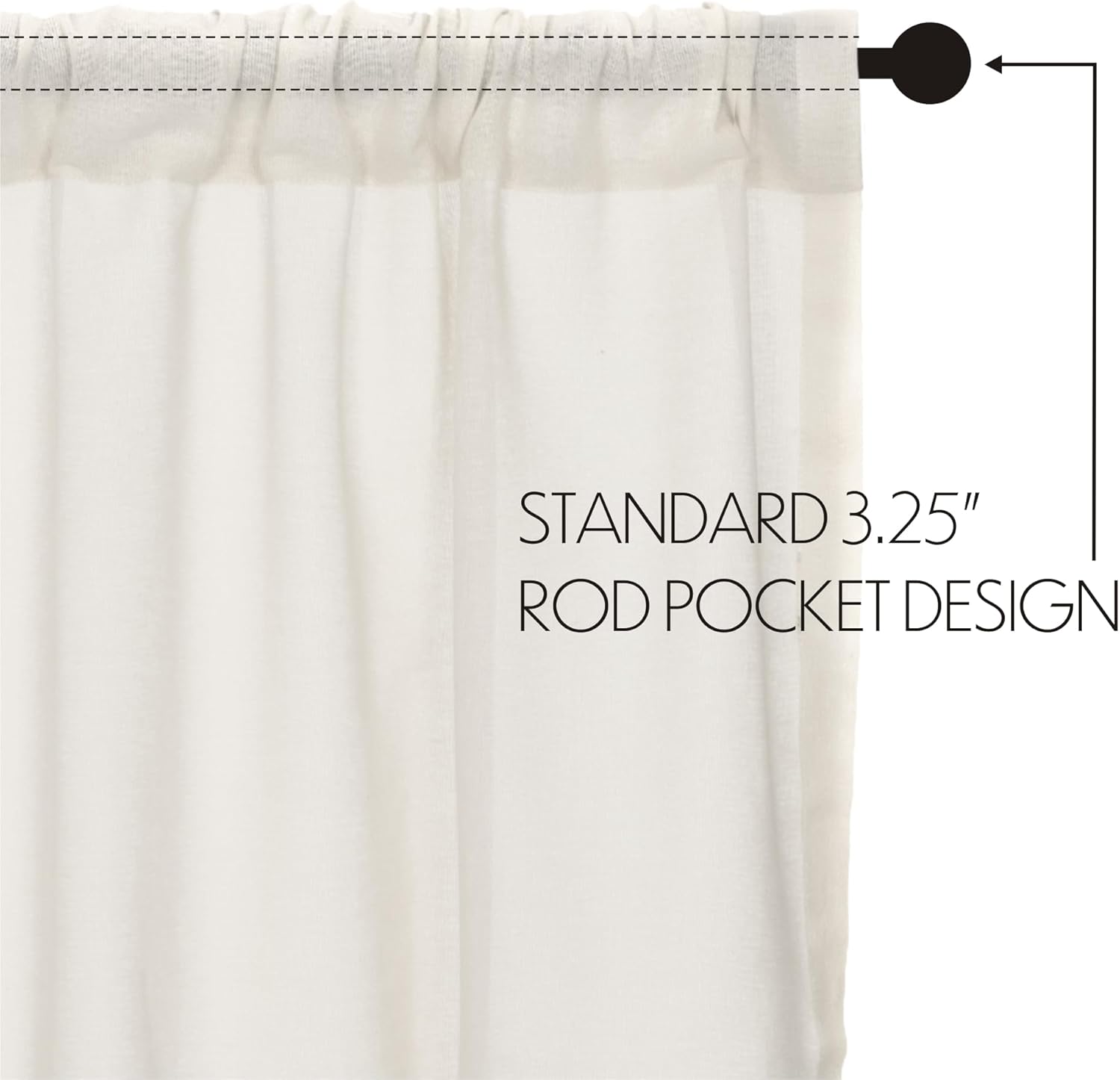 VHC Brands Tobacco Cloth Valance 16x90 Antique White